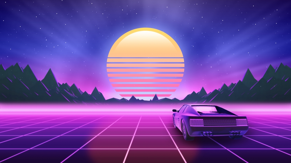 Outrun, Car, Retrowave